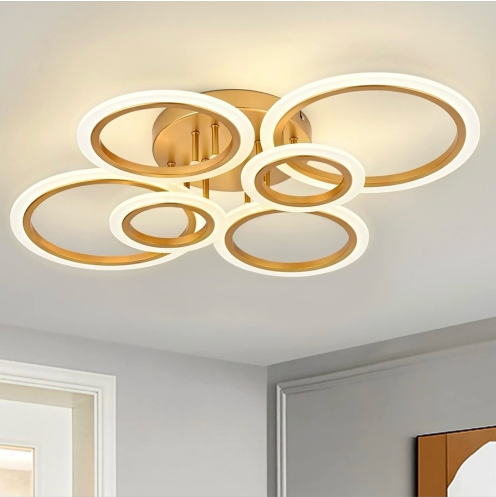 Modern Gold and White Ceiling Light Fixture
